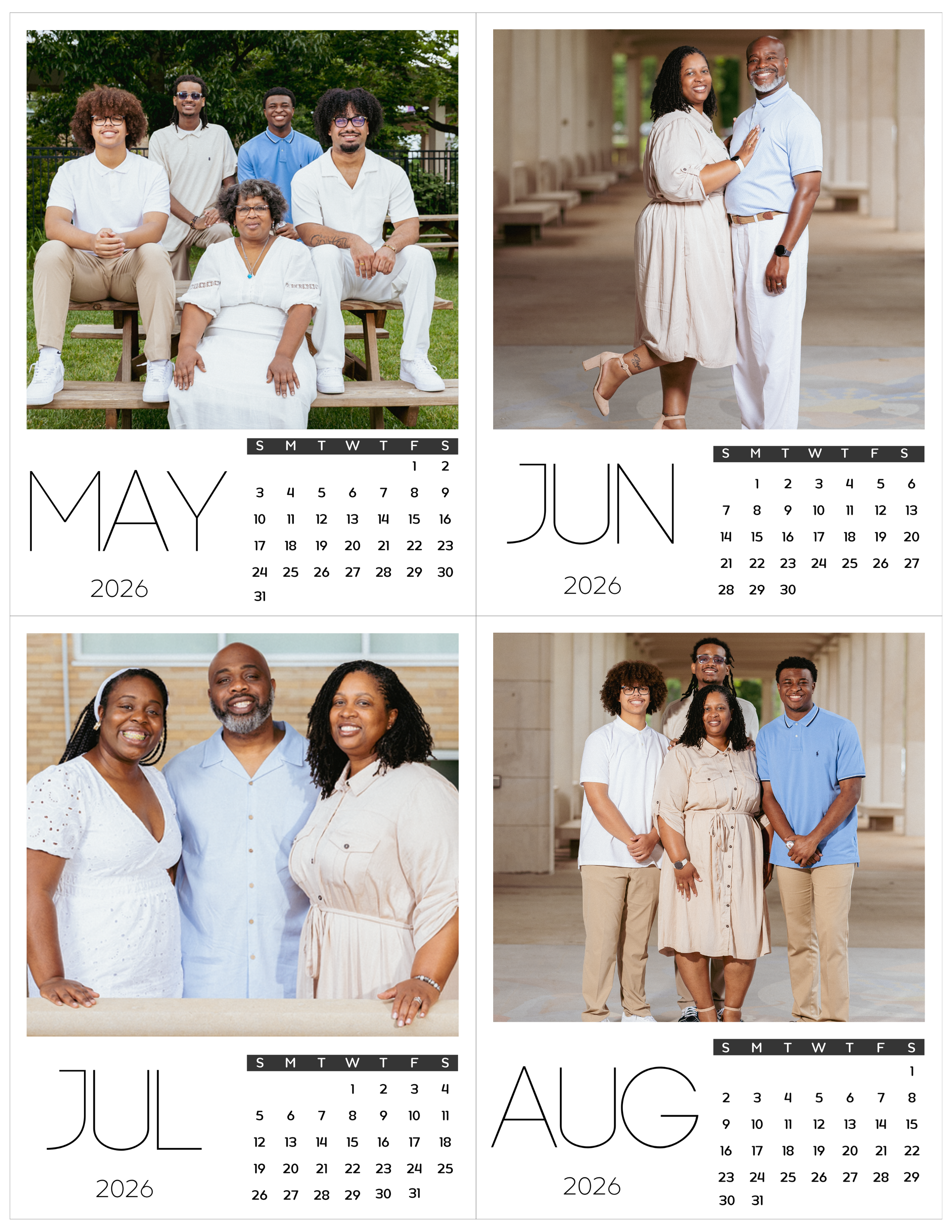 Custom Personalized Photo Magnetic Monthly Calendar