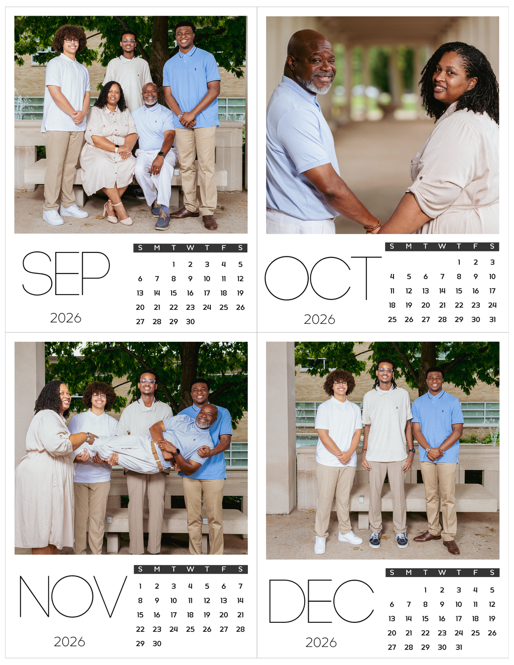 Custom Personalized Photo Magnetic Monthly Calendar