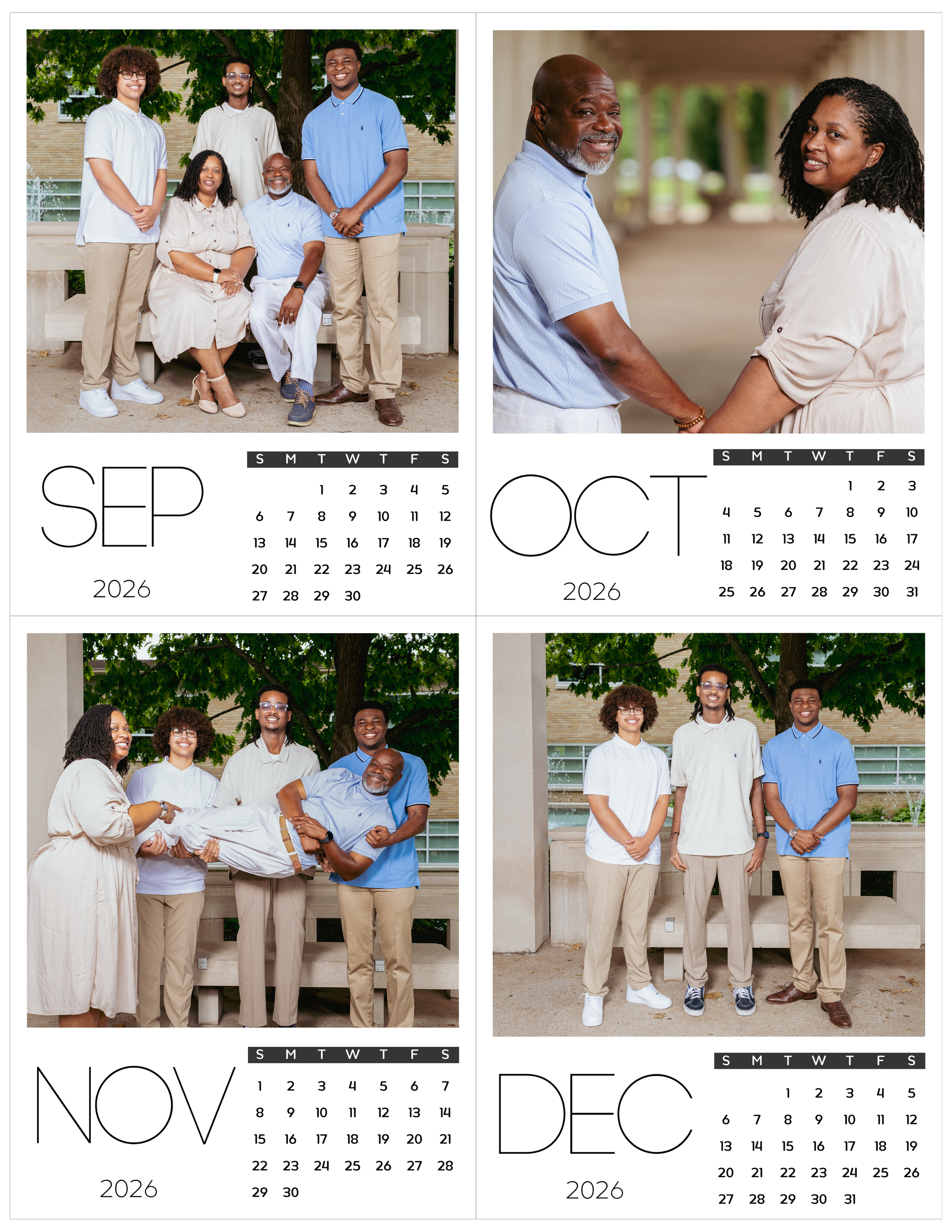 Custom Personalized Photo Magnetic Monthly Calendar